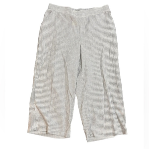 Max Studio pull on‎ crop wide leg pants linen blend 1X NWT